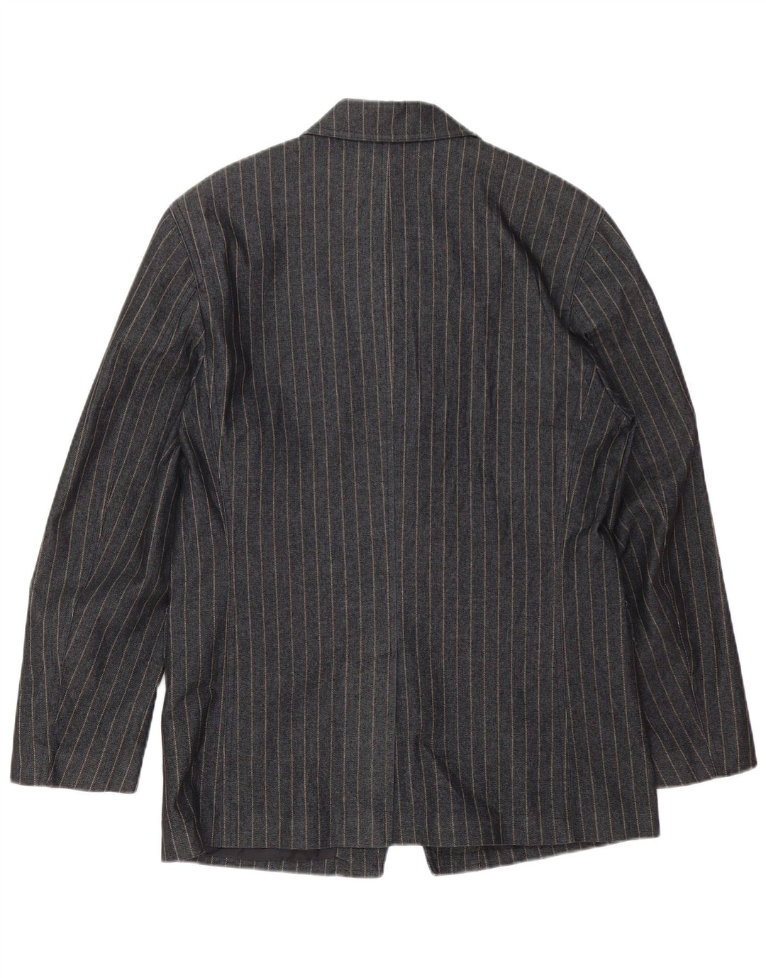 Zara Mens Blazer Jacket UK 38 Medium Grey Striped Cotton