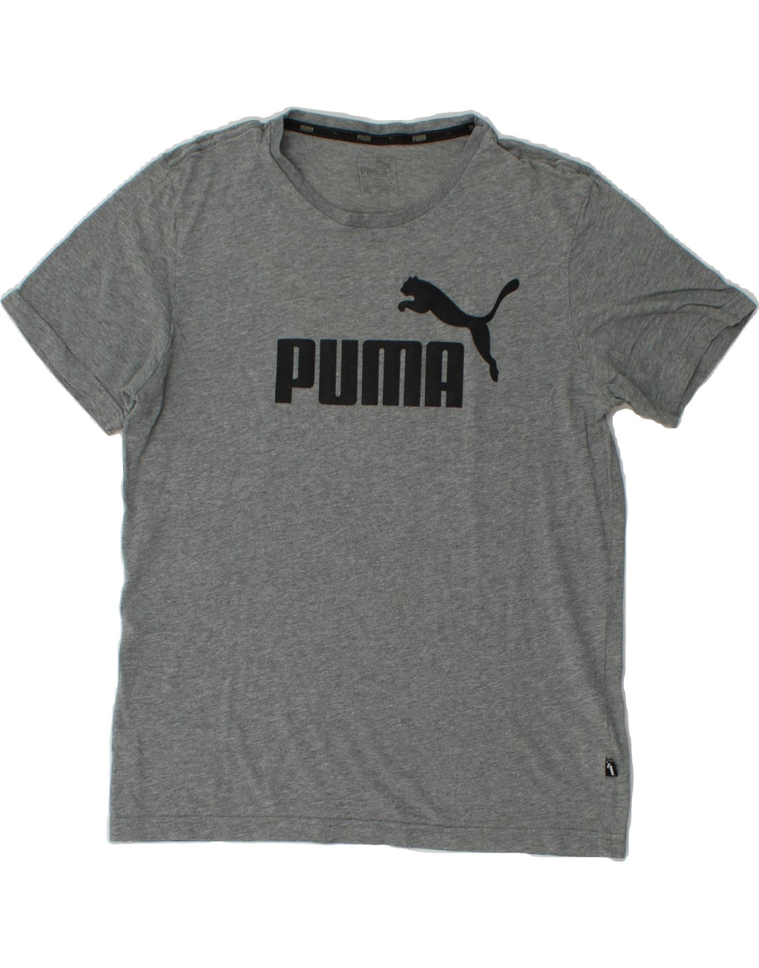 PUMA Mens Graphic T-Shirt Top Medium Grey Cotton Vintage Puma and Second-Hand Puma from Messina Hembry 