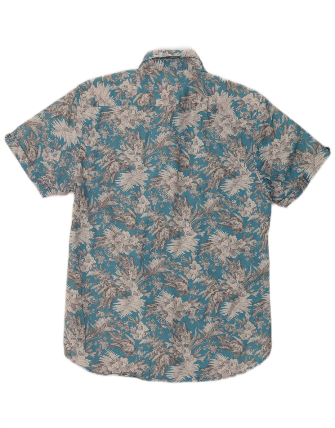 Ted Baker Mens Short Sleeve Shirt Size 3 Medium Blue Floral Cotton