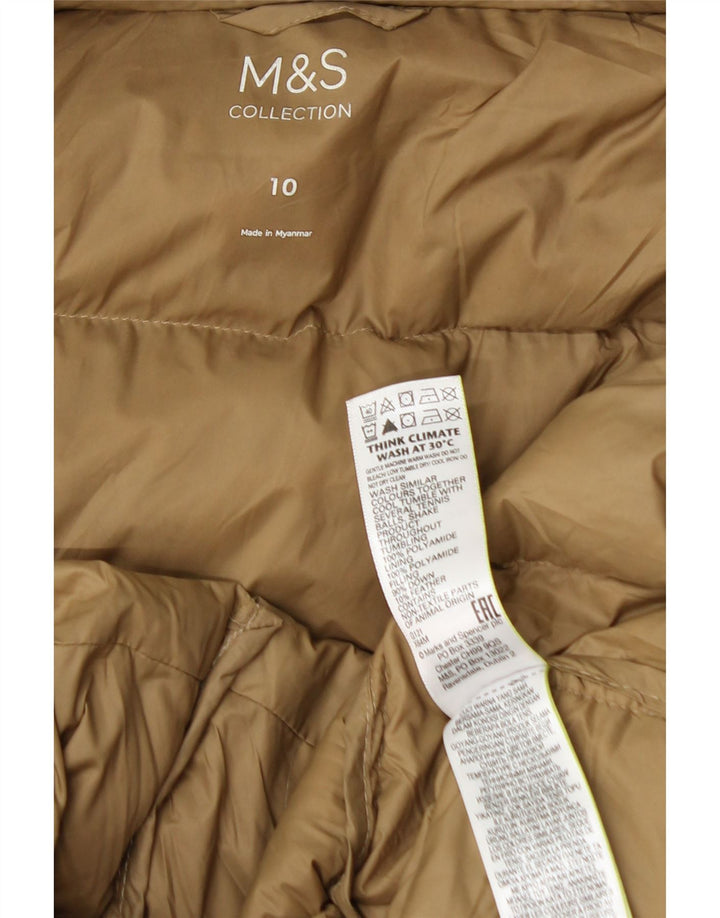 Marks & Spencer Womens Hooded Oversized Padded Coat UK 10 Small Beige