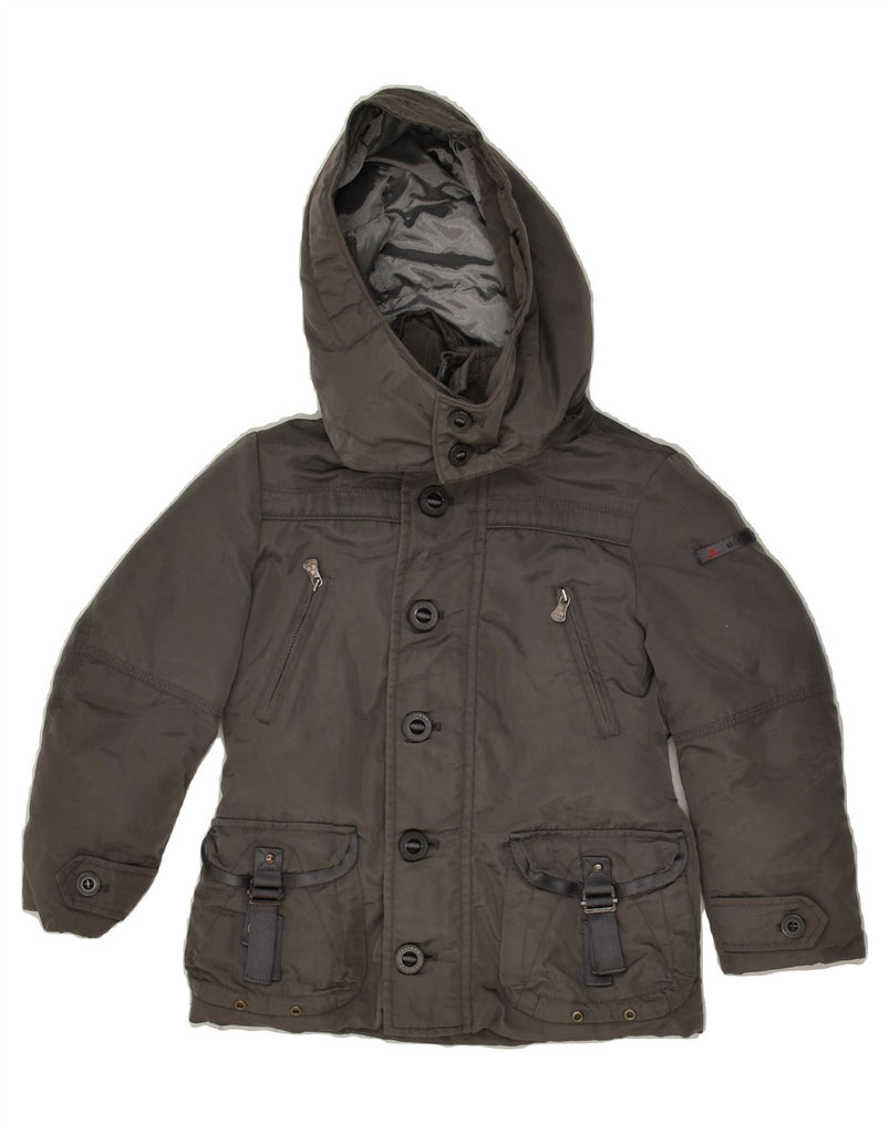 PEUTEREY Boys Hooded Utility Jacket 3-4 Years XS Grey Polyamide | Vintage PEUTEREY | Thrift | Second-Hand PEUTEREY | Used Clothing | Messina Hembry 