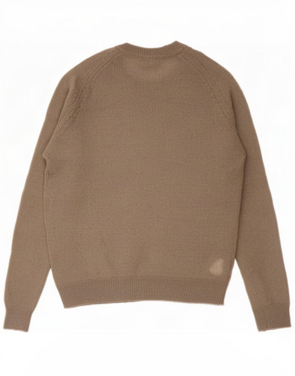 Zara Womens Boat Neck Jumper Sweater UK 14 Medium Khaki Acrylic