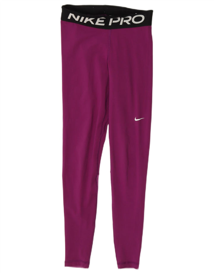 Nike Womens Graphic Leggings UK 8 Small Purple Colourblock