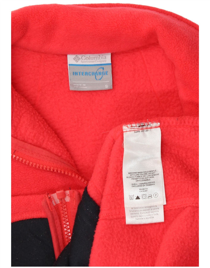 Columbia Womens Fleece Jacket UK 10 Small Red Polyester