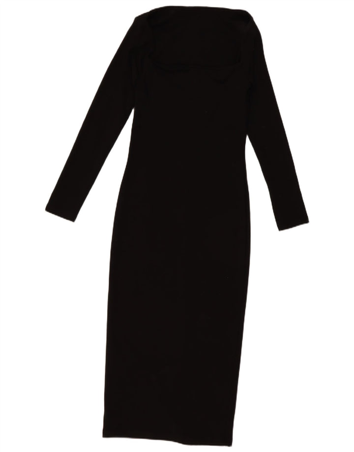 ZARA Womens Long Sleeve Maxi Dress UK 14 Large Black