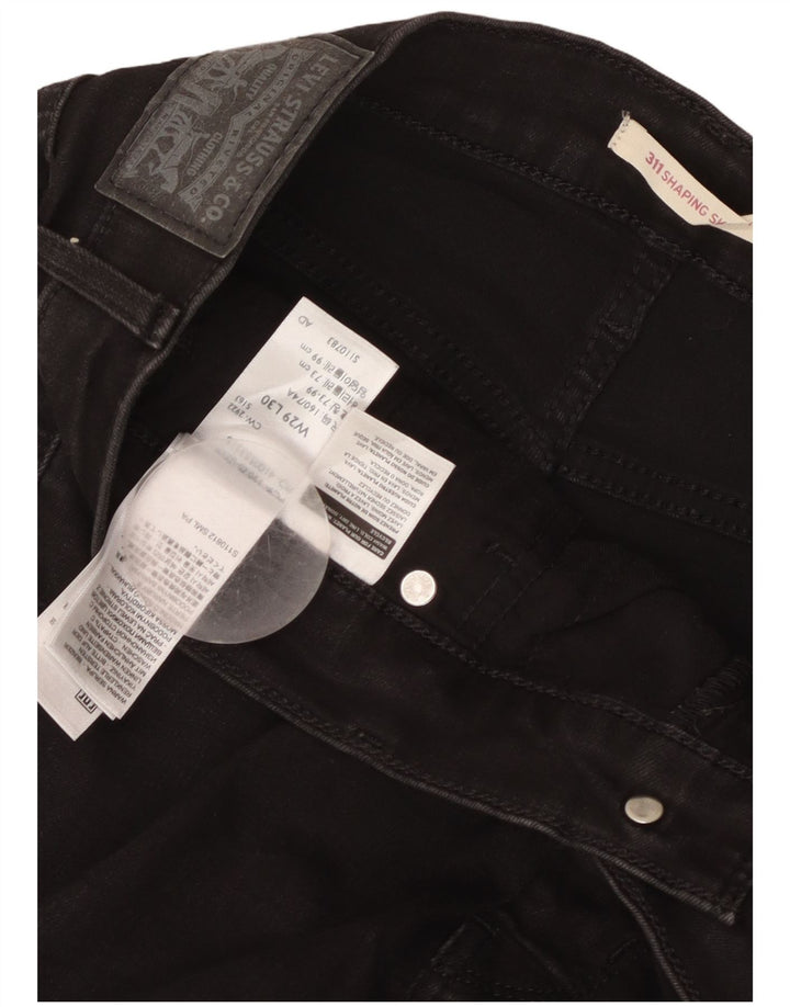 Levi's Womens 311 Shaping Skinny Jeans W29 L30 Black Cotton