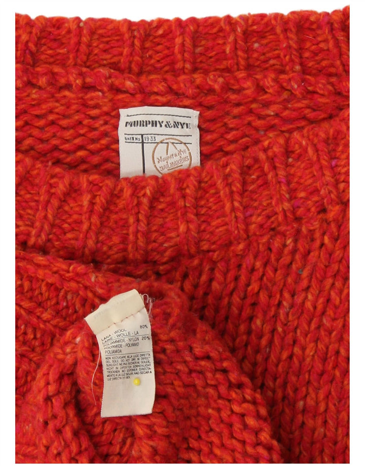 Murphy & Nye Womens Boat Neck Jumper Sweater UK 10 Small Orange Wool