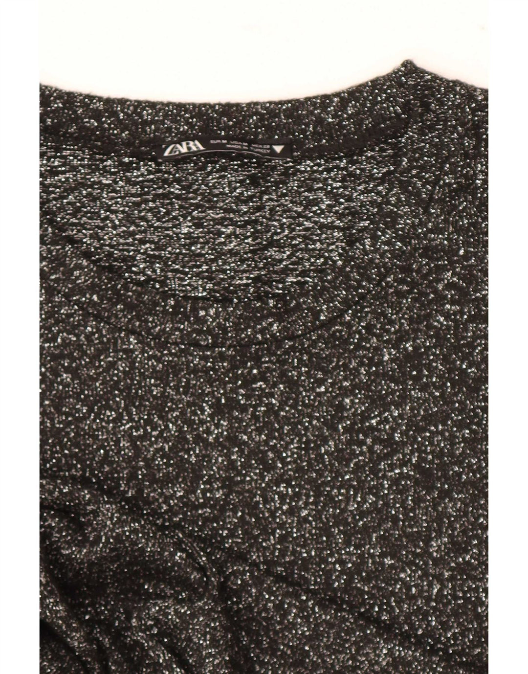 Zara Womens Top Long Sleeve UK 12 Medium Black