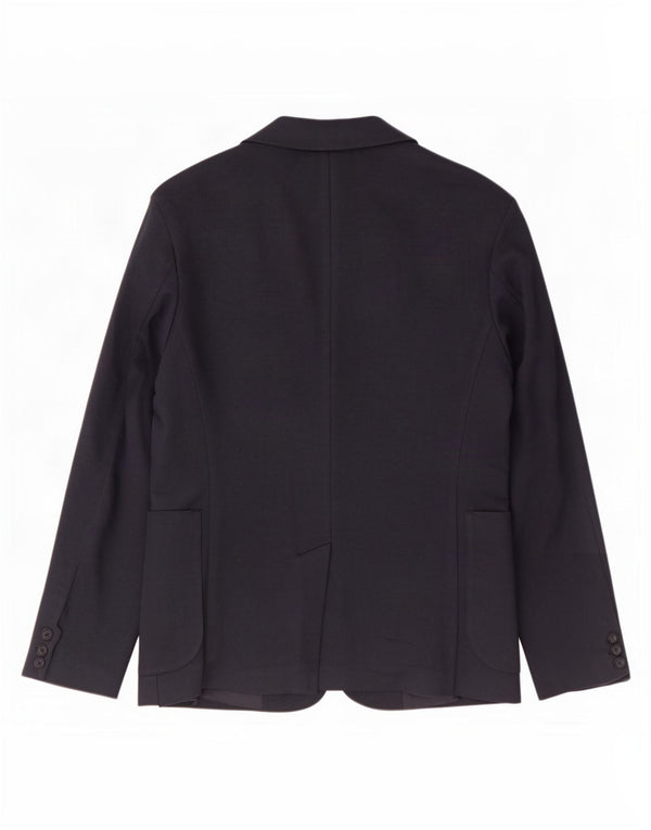 Zara Mens 2 Button Blazer Jacket UK 36 Small Navy Blue Polyester