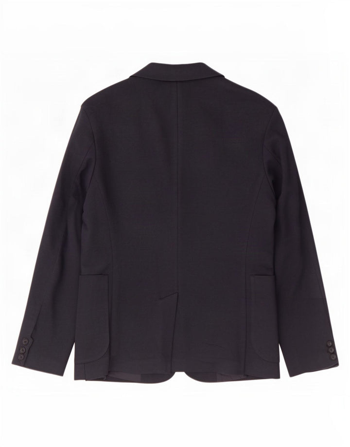 Zara Mens 2 Button Blazer Jacket UK 36 Small Navy Blue Polyester