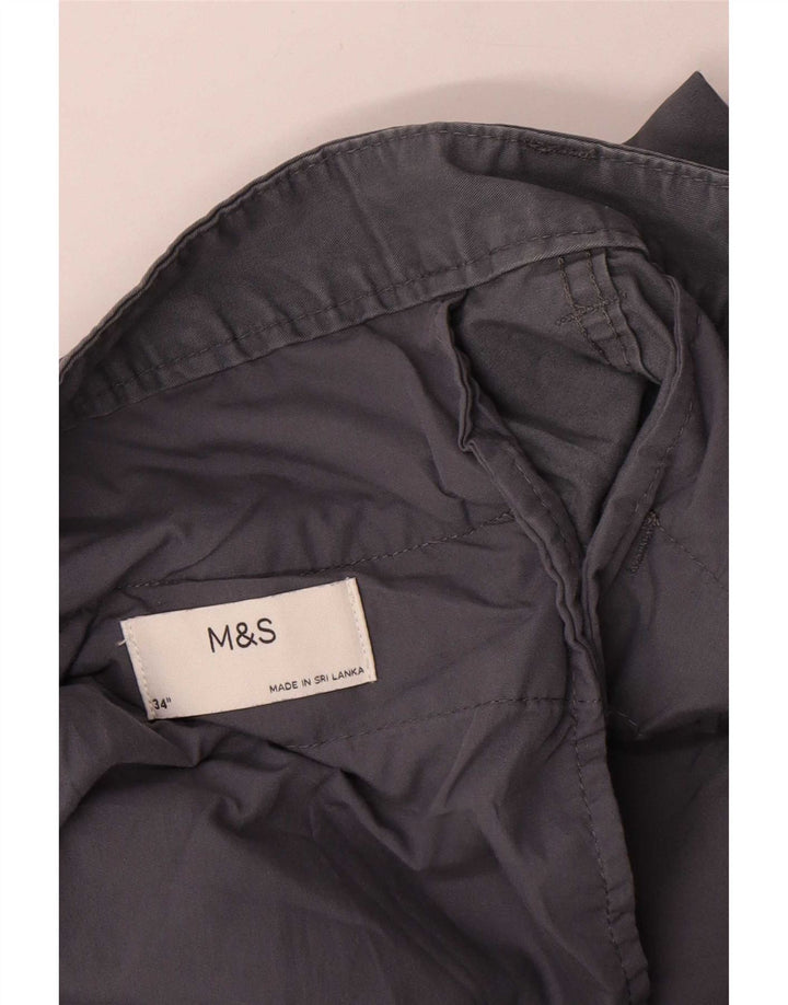 Marks & Spencer Mens Cargo Shorts W34 Large Grey Cotton