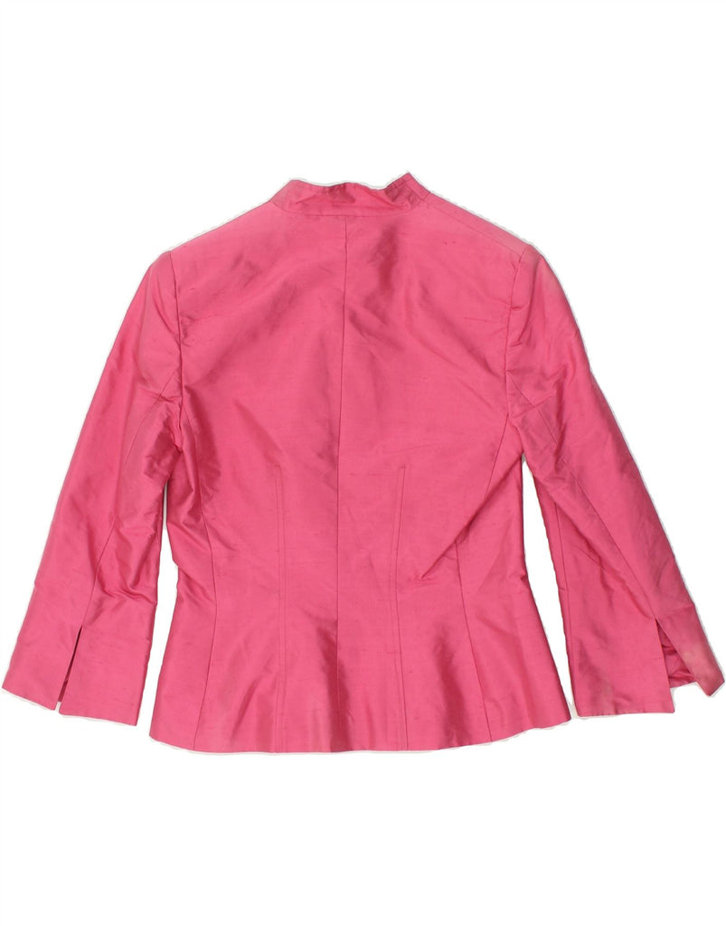 LUISA SPAGNOLI Womens Full Zip Blazer Jacket IT 42 Medium Pink Silk | Vintage Luisa Spagnoli | Thrift | Second-Hand Luisa Spagnoli | Used Clothing | Messina Hembry 