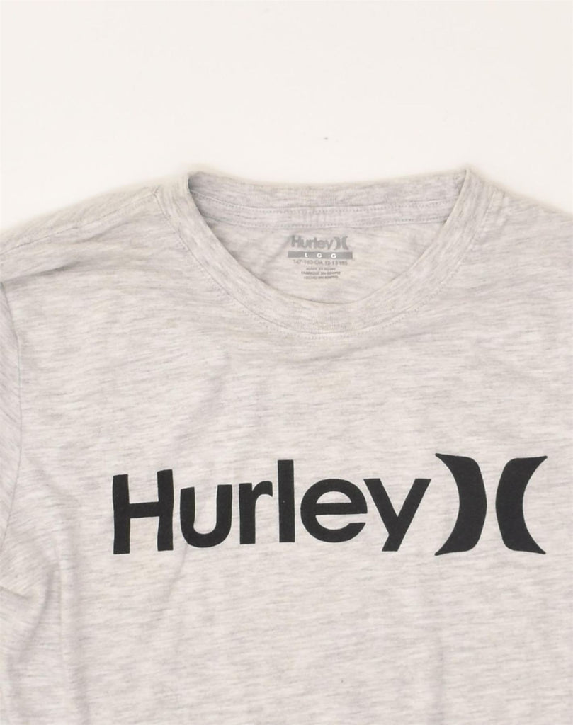 HURLEY Boys Graphic Top Long Sleeve 12-13 Years Large  Grey Cotton | Vintage Hurley | Thrift | Second-Hand Hurley | Used Clothing | Messina Hembry 