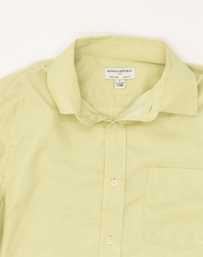 BANANA REPUBLIC Mens Slim Fit Shirt Size 15 15 1/2 Medium Yellow Cotton | Vintage Banana Republic | Thrift | Second-Hand Banana Republic | Used Clothing | Messina Hembry 