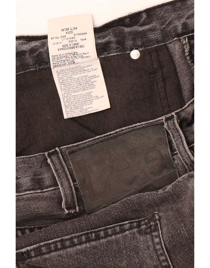 Lee Mens Knox Straight Jeans W36 L32 Grey Cotton