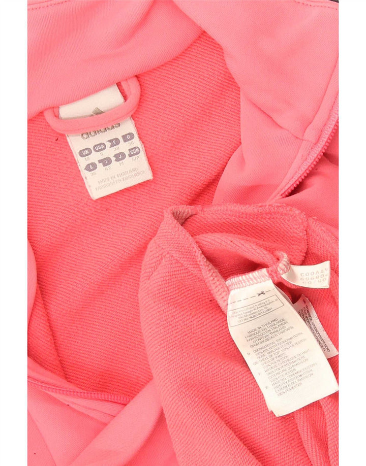 Adidas Womens Tracksuit Top Jacket UK 10 Small Pink Polyester