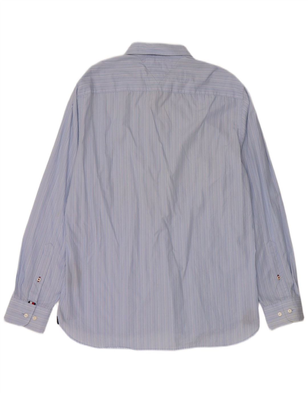 Tommy Hilfiger Mens Regular Fit Shirt Large Blue Pinstripe Cotton