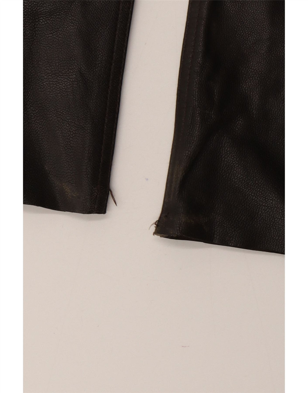Vintage Womens Straight Leather Trousers W28 L29 Brown Leather
