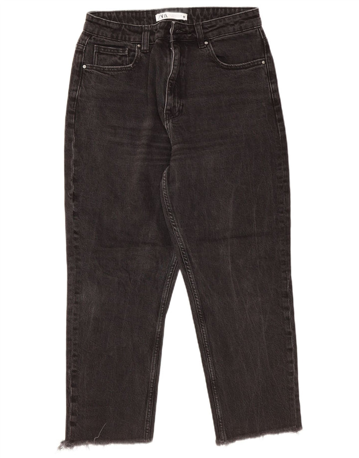 ZARA Womens High Rise Cropped Jeans EU 40 Medium W30 L24 Grey
