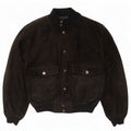 Vintage Mens Suede Bomber Jacket UK 36 Small Black Leather