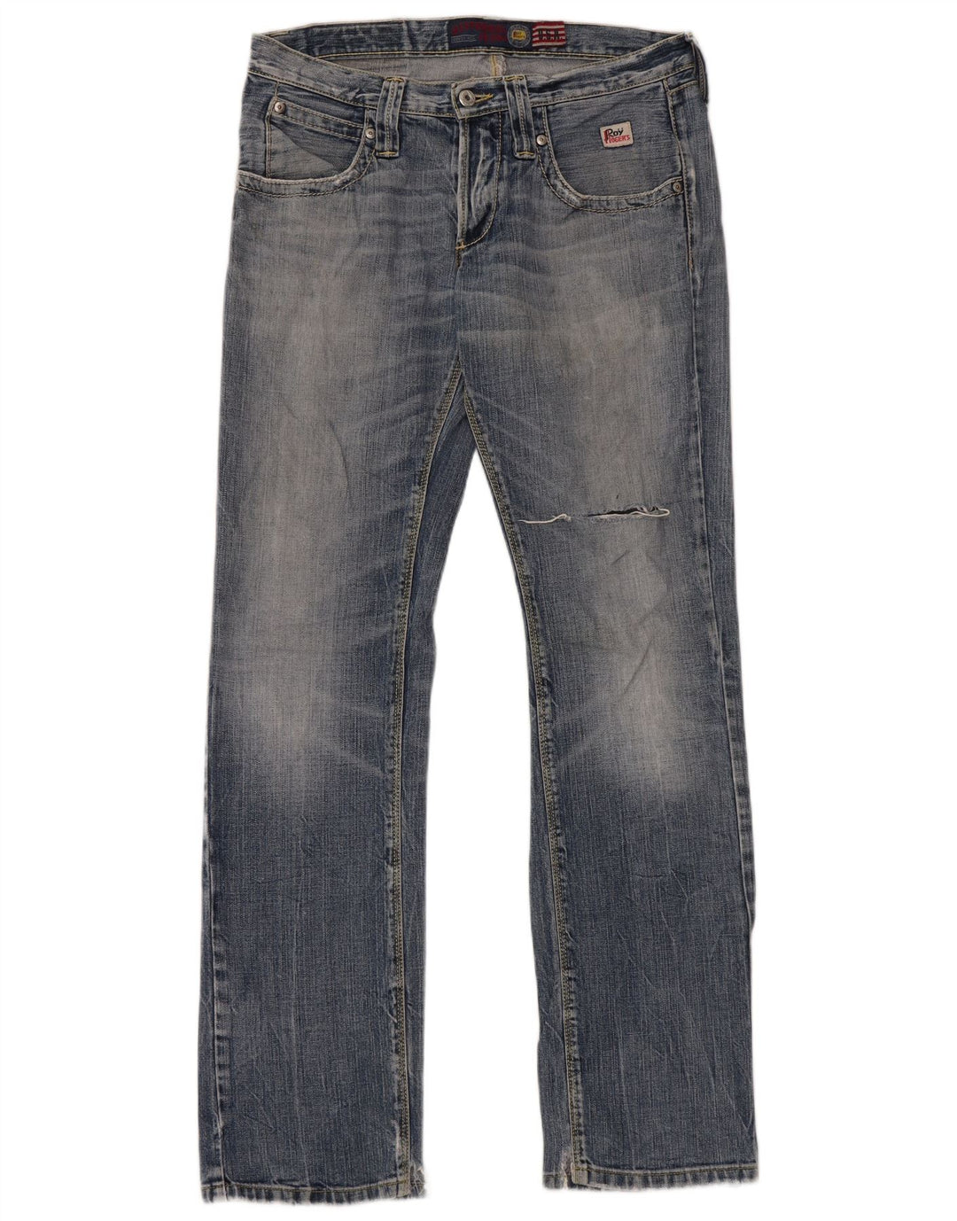 Roy Rogers Mens Distressed Straight Jeans W31 L33 Blue Cotton