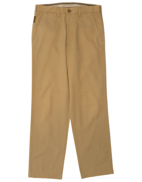 Armani Mens Straight Chino Trousers UK 36 Small W29 L30 Beige Cotton
