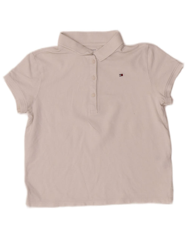 Tommy Hilfiger Girls Crop Polo Shirt 15-16 Years XL White Cotton
