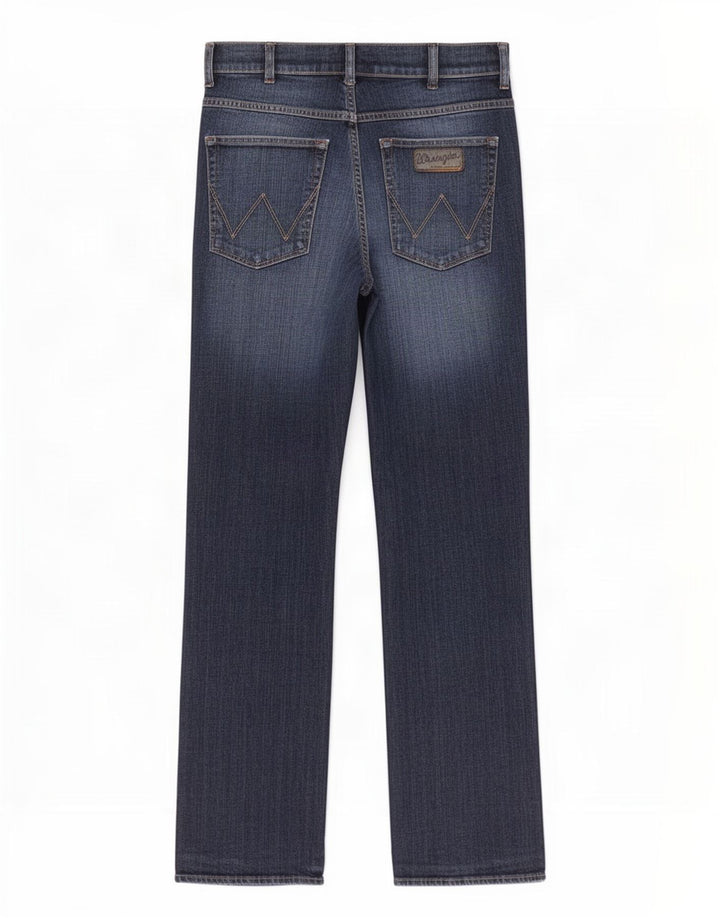 Wrangler Mens Pittsboro Bootcut Jeans W32 L32 Navy Blue Cotton