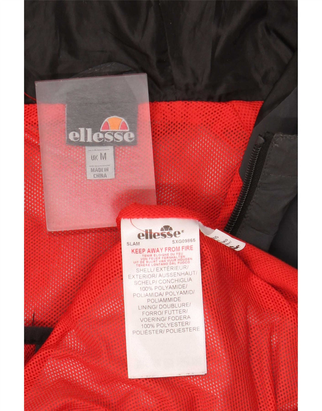 Ellesse Mens Hooded Rain Jacket UK 38 Medium Grey Polyamide