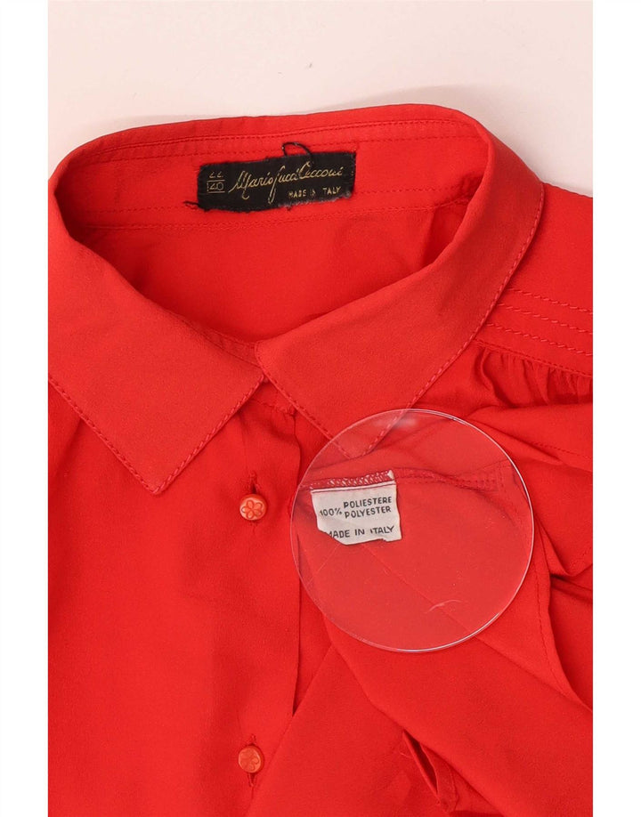 Mario Pucci Cecconi Womens Loose Fit Shirt Blouse IT 40 Small Red Polyester