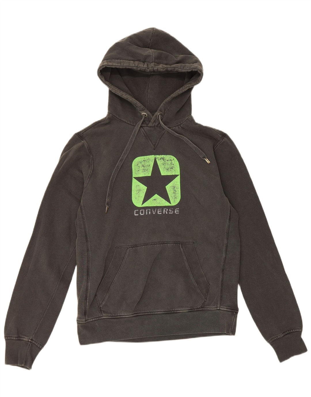Converse Mens Graphic Hoodie Jumper Medium Grey Cotton