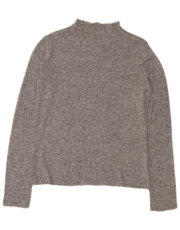 Zara Womens Turtle Neck Jumper Sweater UK 16 Large Grey Flecked