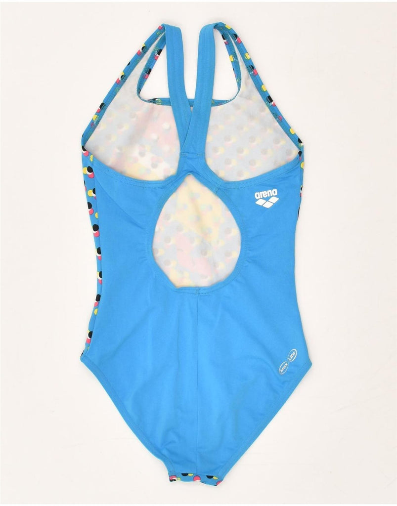 ARENA Girls Bodysuit 10-11 Years Blue Spotted | Vintage Arena | Thrift | Second-Hand Arena | Used Clothing | Messina Hembry 