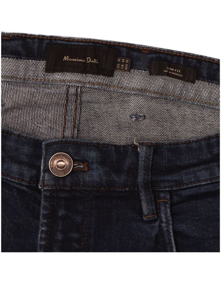 MASSIMO DUTTI Womens Slim Jeans EU 42 Large W32 L30 Navy Blue Cotton