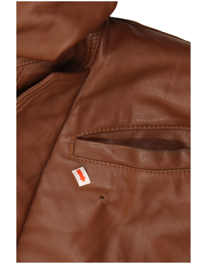 Vintage Mens Leather Jacket UK 42 XL Brown Leather