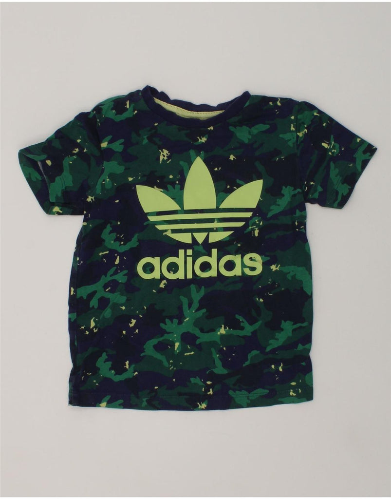 ADIDAS Boys Graphic T-Shirt Top 2-3 Years Green Camouflage Cotton | Vintage Adidas | Thrift | Second-Hand Adidas | Used Clothing | Messina Hembry 