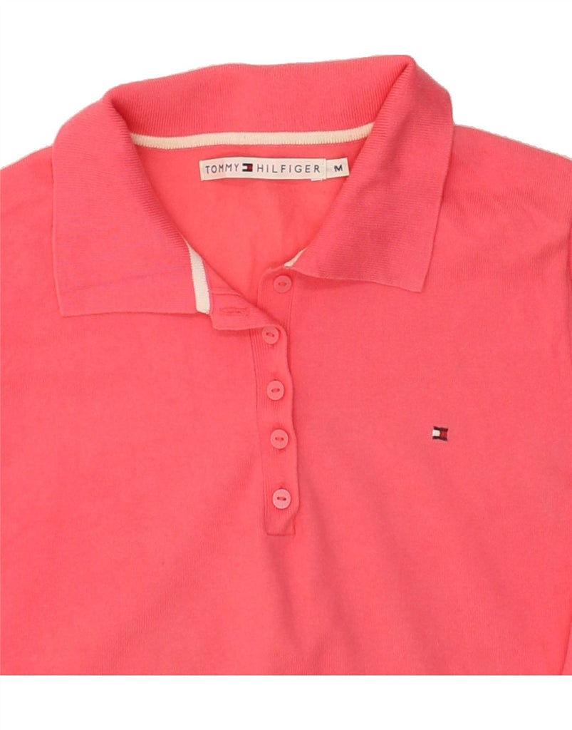 TOMMY HILFIGER Womens Polo Shirt UK 12 Medium Pink Cotton | Vintage Tommy Hilfiger | Thrift | Second-Hand Tommy Hilfiger | Used Clothing | Messina Hembry 