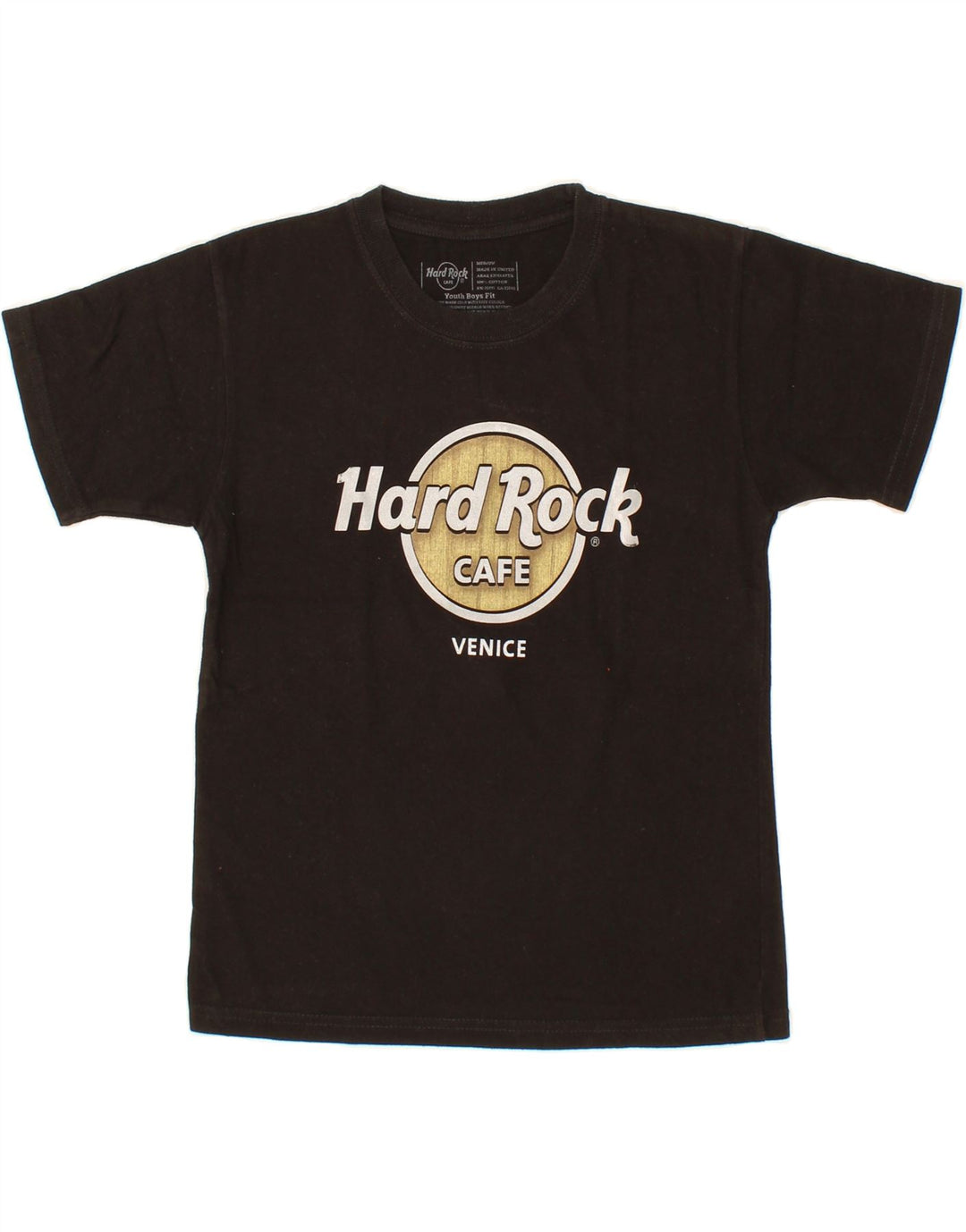 HARD ROCK CAFE Boys Venice Graphic T-Shirt Top 8-9 Years Medium Black Vintage Hard Rock Cafe and Second-Hand Hard Rock Cafe from Messina Hembry 