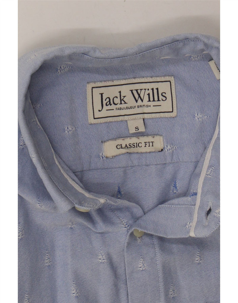 JACK WILLS Mens Classic Fit Shirt Small Blue Spotted Vintage Jack Wills and Second-Hand Jack Wills from Messina Hembry 