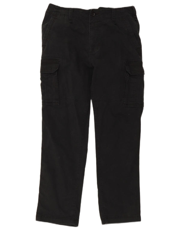Hollister Mens Straight Cargo Trousers W34 L32 Black Cotton