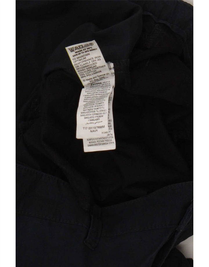 Marks & Spencer Mens Cargo Shorts W38 XL Navy Blue Cotton