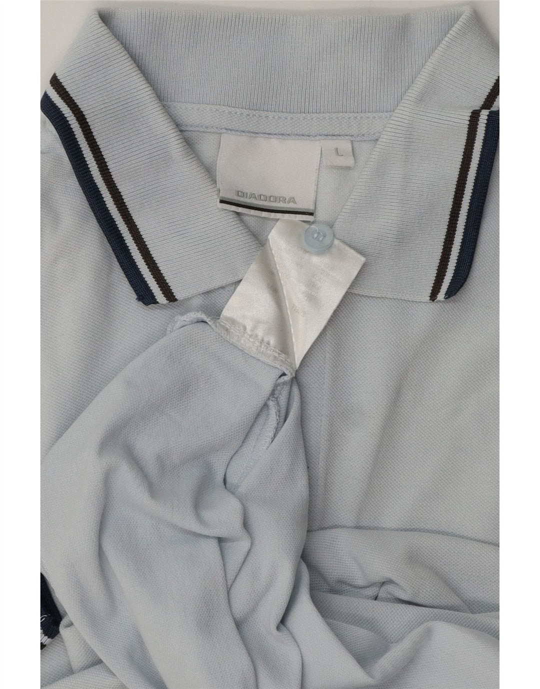 Diadora Mens Polo Shirt Large Blue Cotton