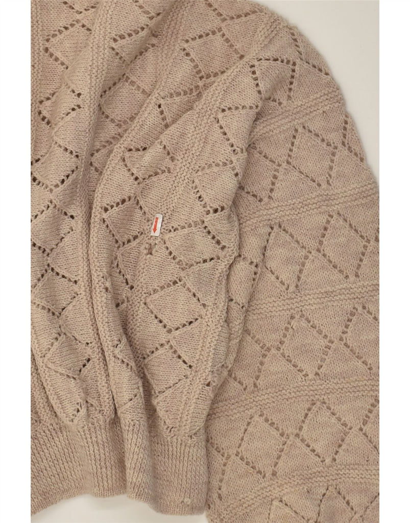 VINTAGE Womens Cardigan Sweater UK 16 Large Beige | Vintage Vintage | Thrift | Second-Hand Vintage | Used Clothing | Messina Hembry 