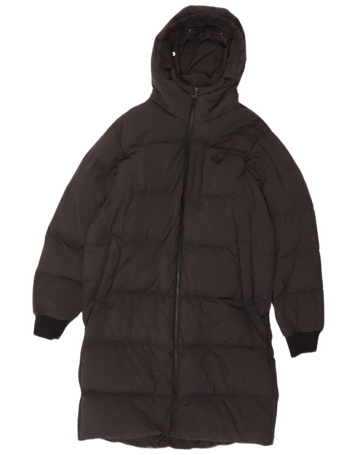 Adidas Mens Hooded Padded Coat UK 38 Medium Grey Polyamide