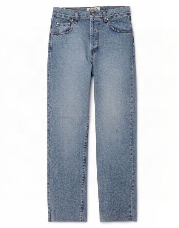 Swish Womens High Rise Straight Jeans W31 L30 Blue Cotton