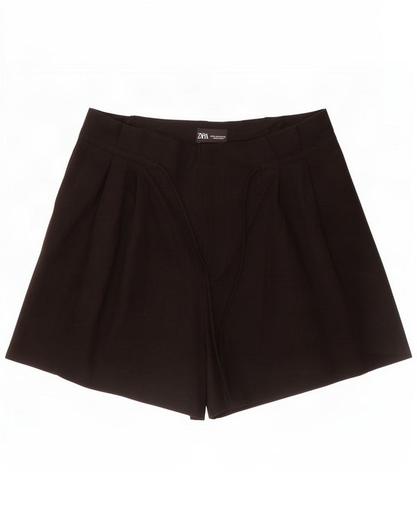 Zara Womens High Waist Casual Shorts Medium W28 Black Viscose