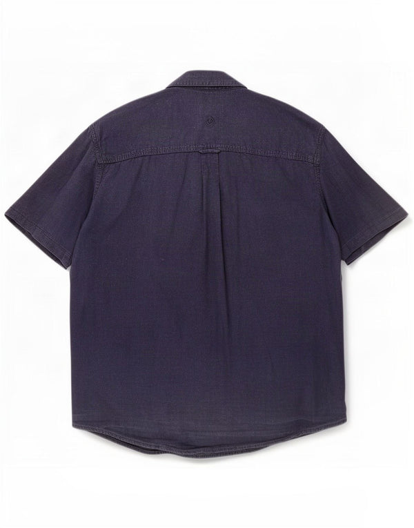 Fat Face Mens Short Sleeve Regular Fit Shirt XL Navy Blue Linen