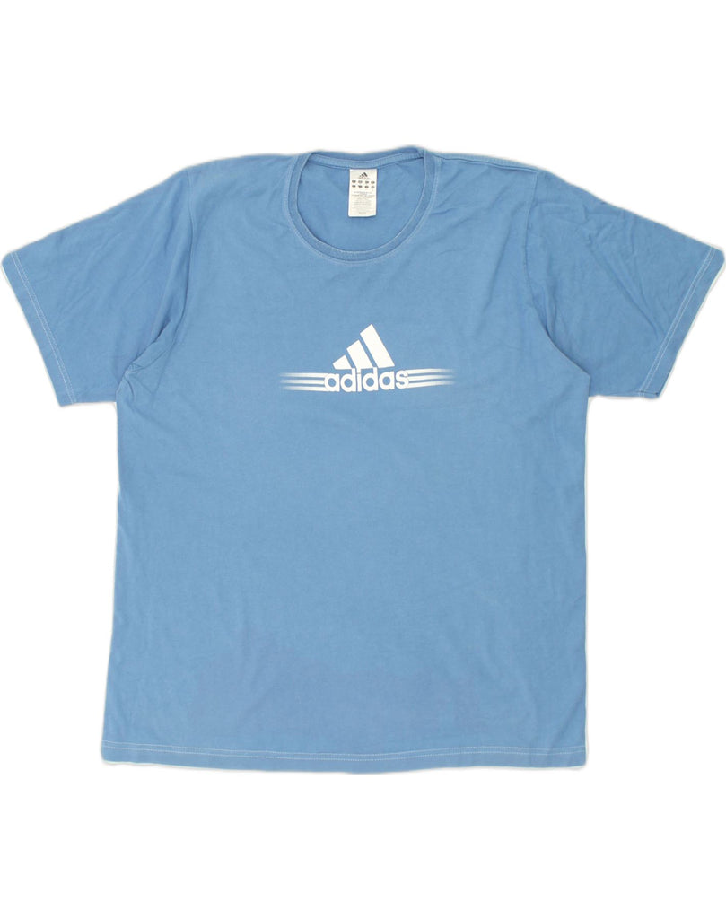 ADIDAS Mens Graphic T-Shirt Top XL Blue Cotton | Vintage Adidas | Thrift | Second-Hand Adidas | Used Clothing | Messina Hembry 