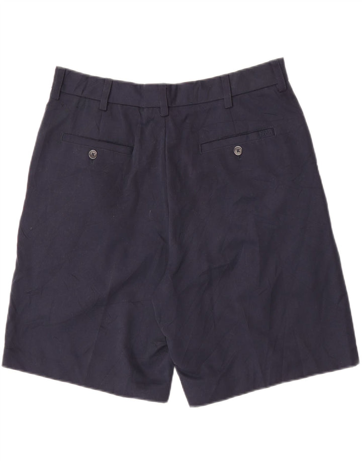 Izod Mens Chino Shorts W34 Large Navy Blue Polyester