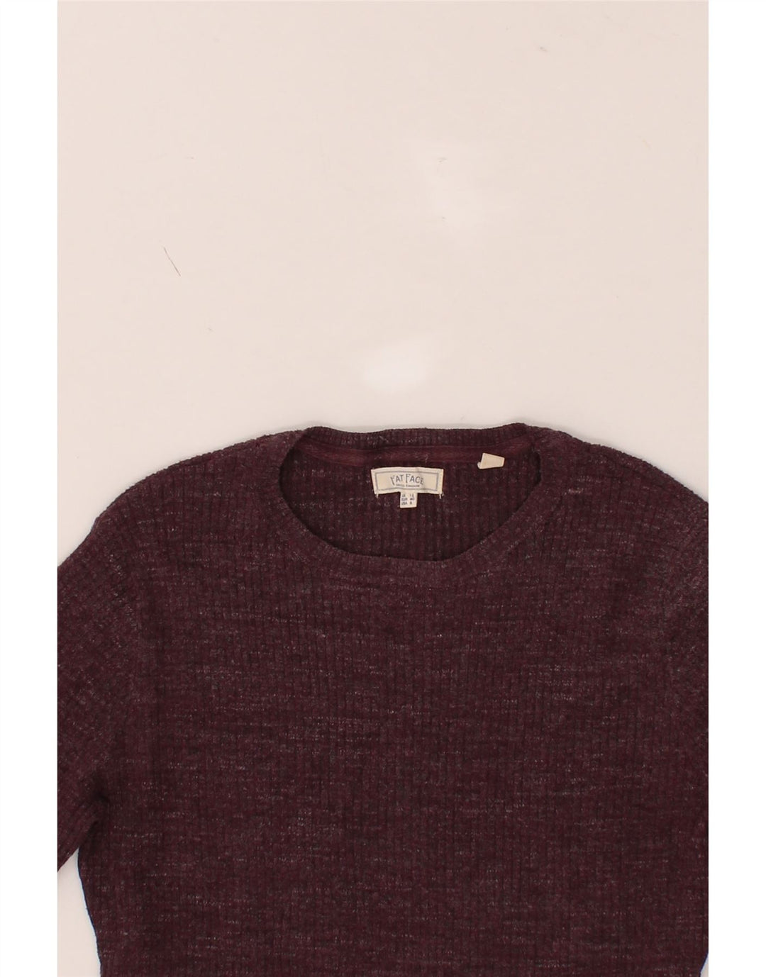 FAT FACE Womens Crew Neck Jumper Sweater UK 12 Medium  Maroon Flecked Vintage Fat Face and Second-Hand Fat Face from Messina Hembry 